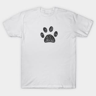 Doodle black paw print T-Shirt